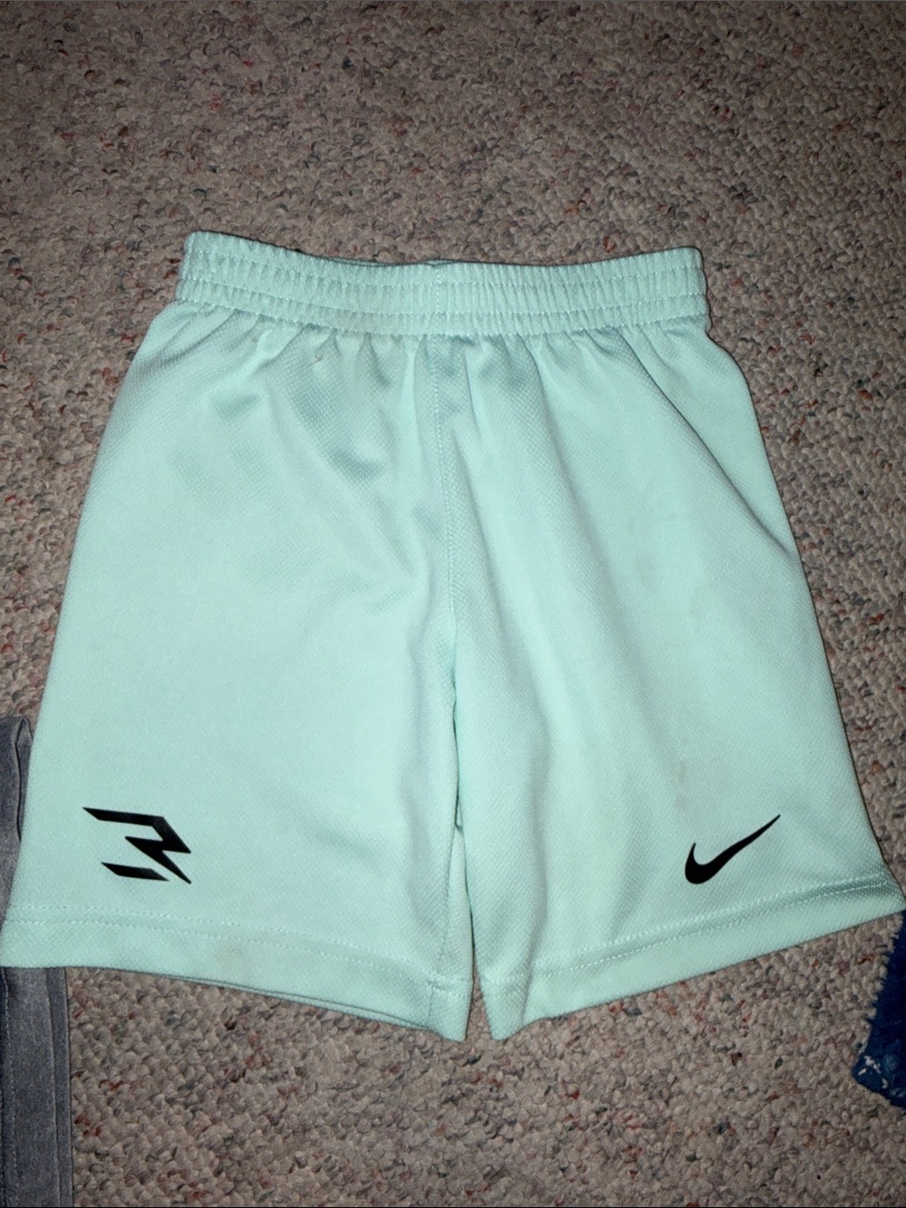 Nike Kids Mint Green Athletic Shorts with Black Swoosh - Picture 3 of 7